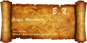 Bagi Norbert névjegykártya
